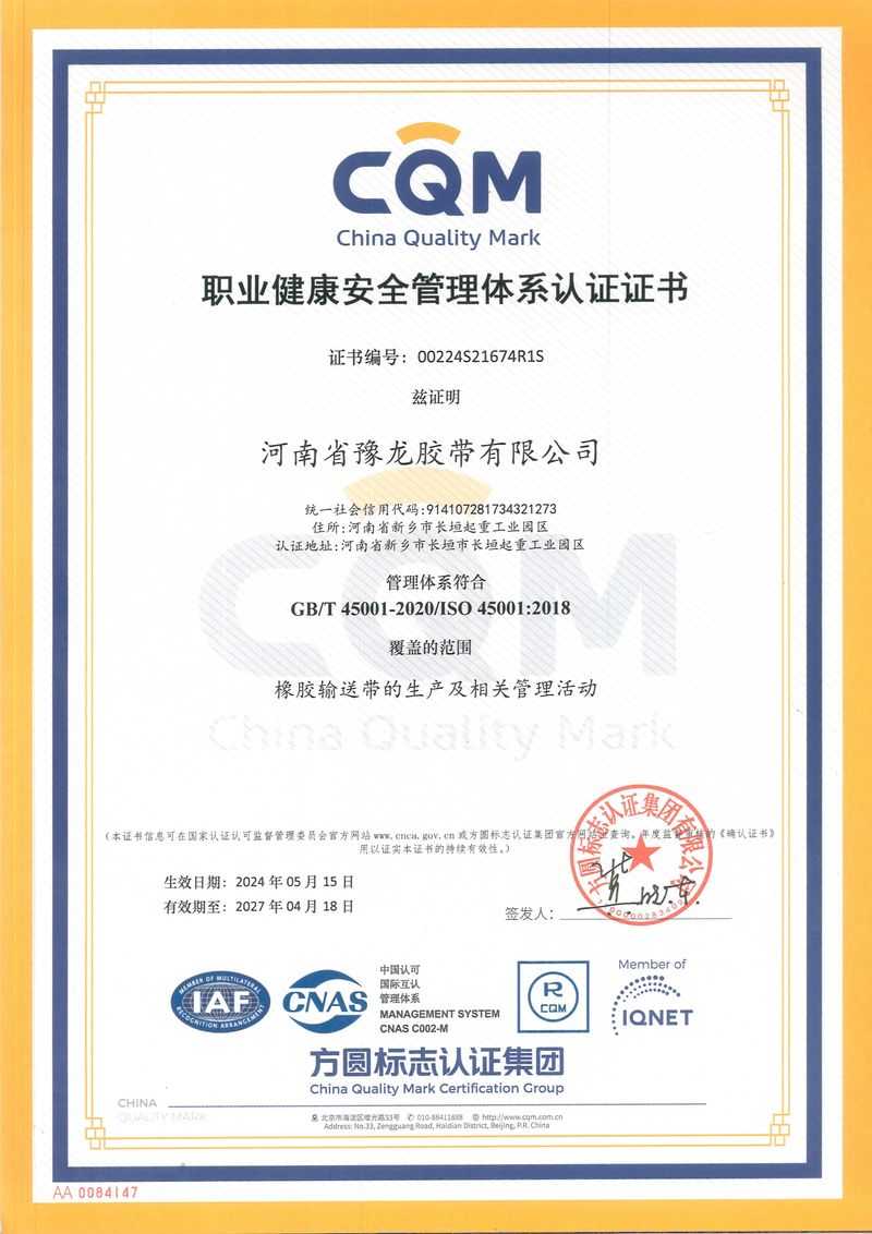 職業(yè)健康安全管理體系認(rèn)證證書(shū)